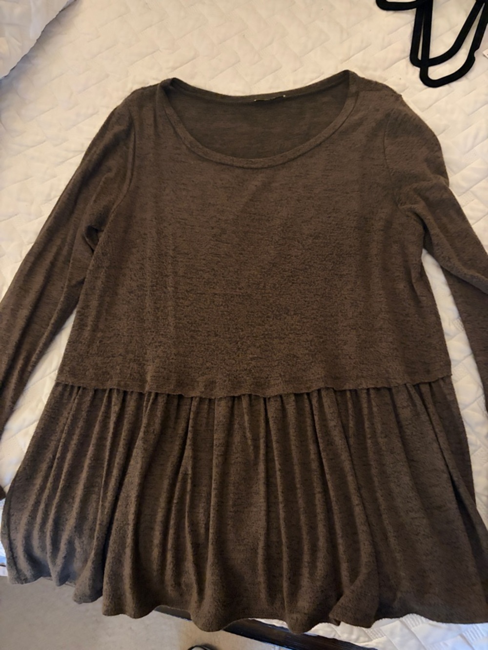 JODIFL Brown Knit Peplum Top